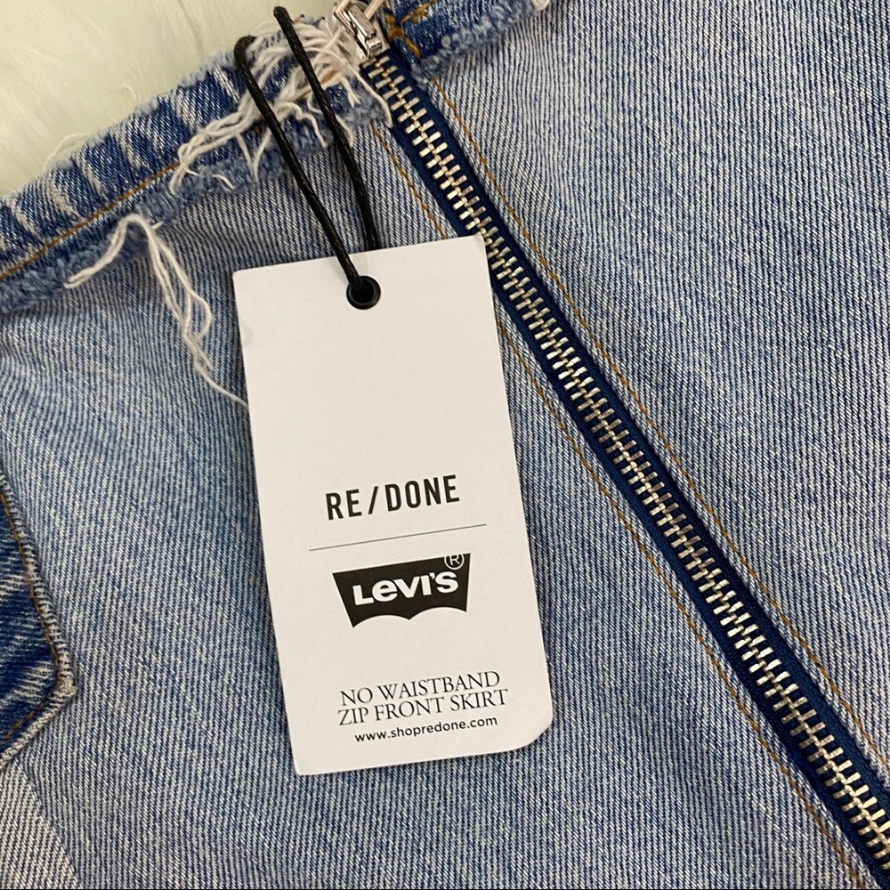 SOLD Re/Done Raw Edge Denim Mini Skirt - Picture 3 of 7